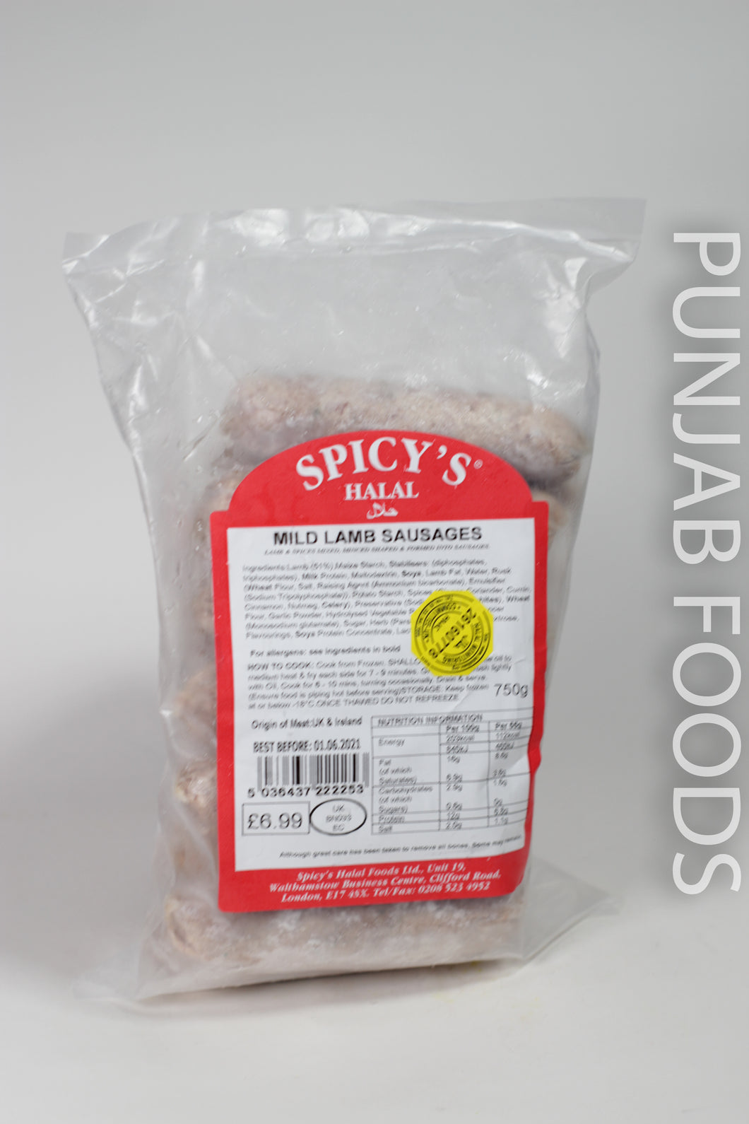 Spicy's Mild Lamb Sausages